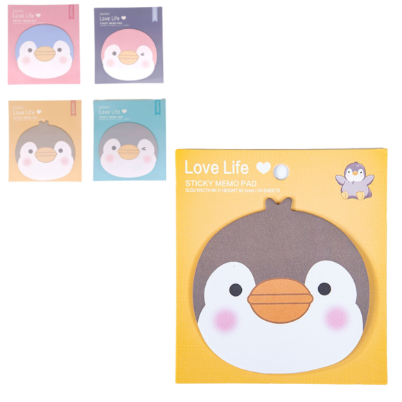 BLOCO ADESIVO C/20 FLS PINGUIM 9CM - MC6500-24-PI