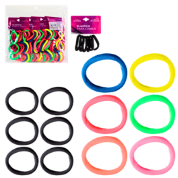 ELASTICO P/CABELO COLOR C/12 CART C/6 PÇS - BS1073-XC513