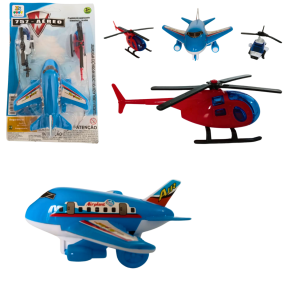 AVIÃO C/2 HELICOPTEROS A FRICÇÃO - JR0021