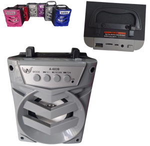 CAIXA DE SOM BLUETOOTH USB/TF/FM COM LUZ - A-6039