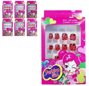 UNHAS POSTIÇAS INFANTIL C/12 PÇS - MF-8899