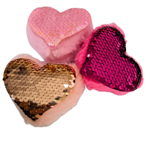 CHAVEIRO DE PELUCIA CORAÇÃO C/LANTEJOULA - HW88416