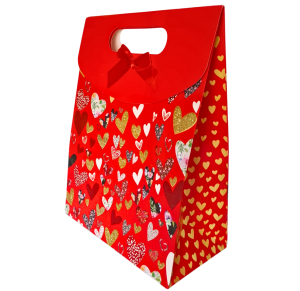 SACOLA DE PRESENTE CORAÇÃO 31X24X12CM - HB87826