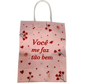 SACOLA DE PRESENTE CORAÇÃO 27X21X11CM - FJ90694