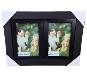 PORTA RETRATO MAD.C/VD 10X15CM P/2 FOTOS