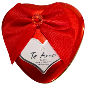 CORAÇÃO C/1 BOTÃO DE ROSA E URSINHO 7CM - MG-9615