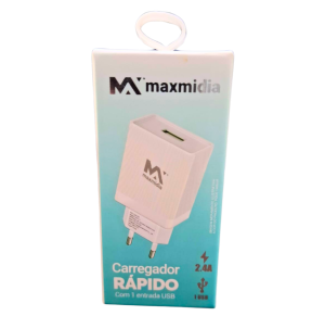 CARREGADOR 2.4A C/ENTRADA USB - MAX-CAR155
