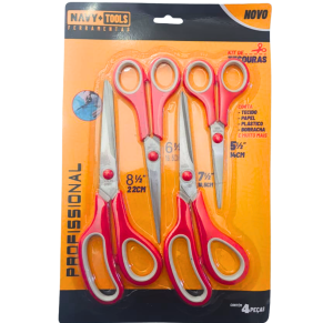 TESOURA C/4 PÇS 14/16,5/19,5/22CM - N+2003