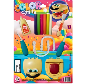 KIT DENTISTA COLOR SMILE C/6 MASSINHA + 8 PÇS - 919