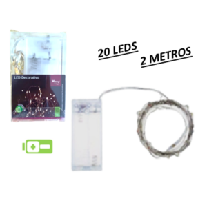 NT - FIO COBRE 2M 20LED QUENTE 2AA - DEL50068