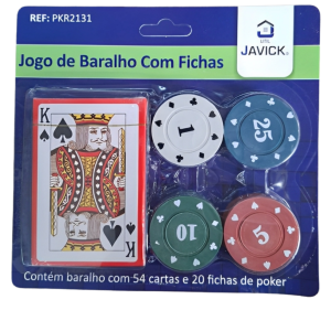 BARALHO C/20 FICHAS DE POKER - PKR2131