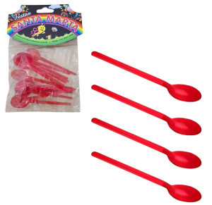 COLHER P/ DOCE VERMELHA C/15UNID