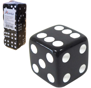 JG DE DADOS PRETO 1,5CM C/20 PÇS - AX-19699-A